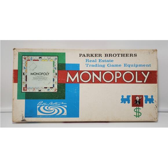 1961 Vintage Monopoly Board Game by Parker Brothers Classic Original, PRE-OWNED - Picture 1 of 10